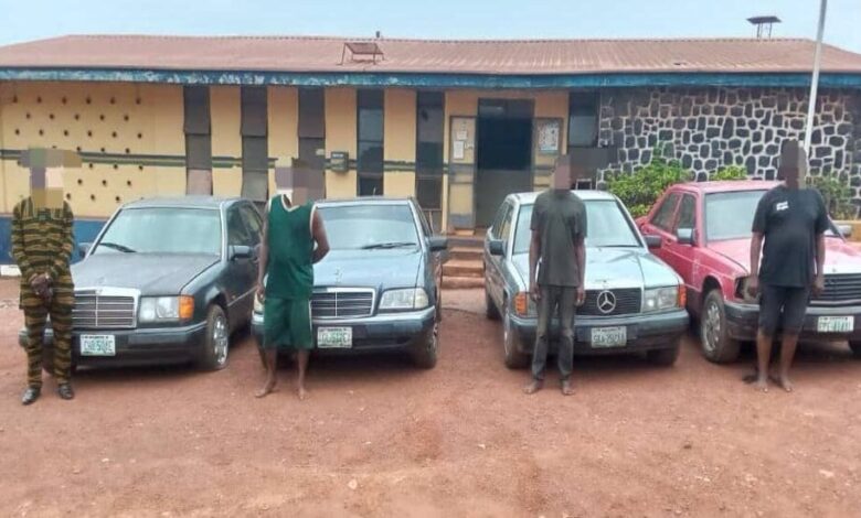 In Enugu, police detain a car-stealing syndicate