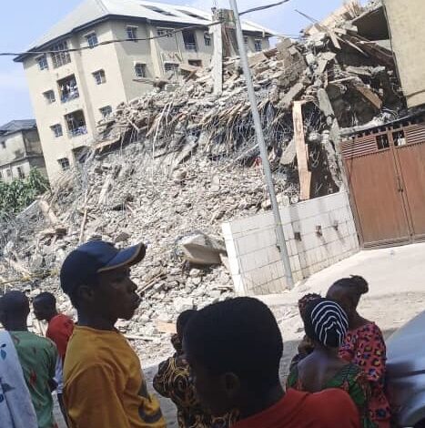 A five-story building in Anambra collapsed, trapping many people.
