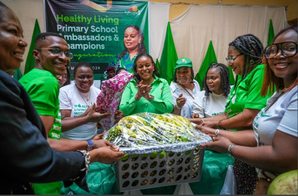 The first lady of Anambra opens health clubs for pupils as well as teachers.